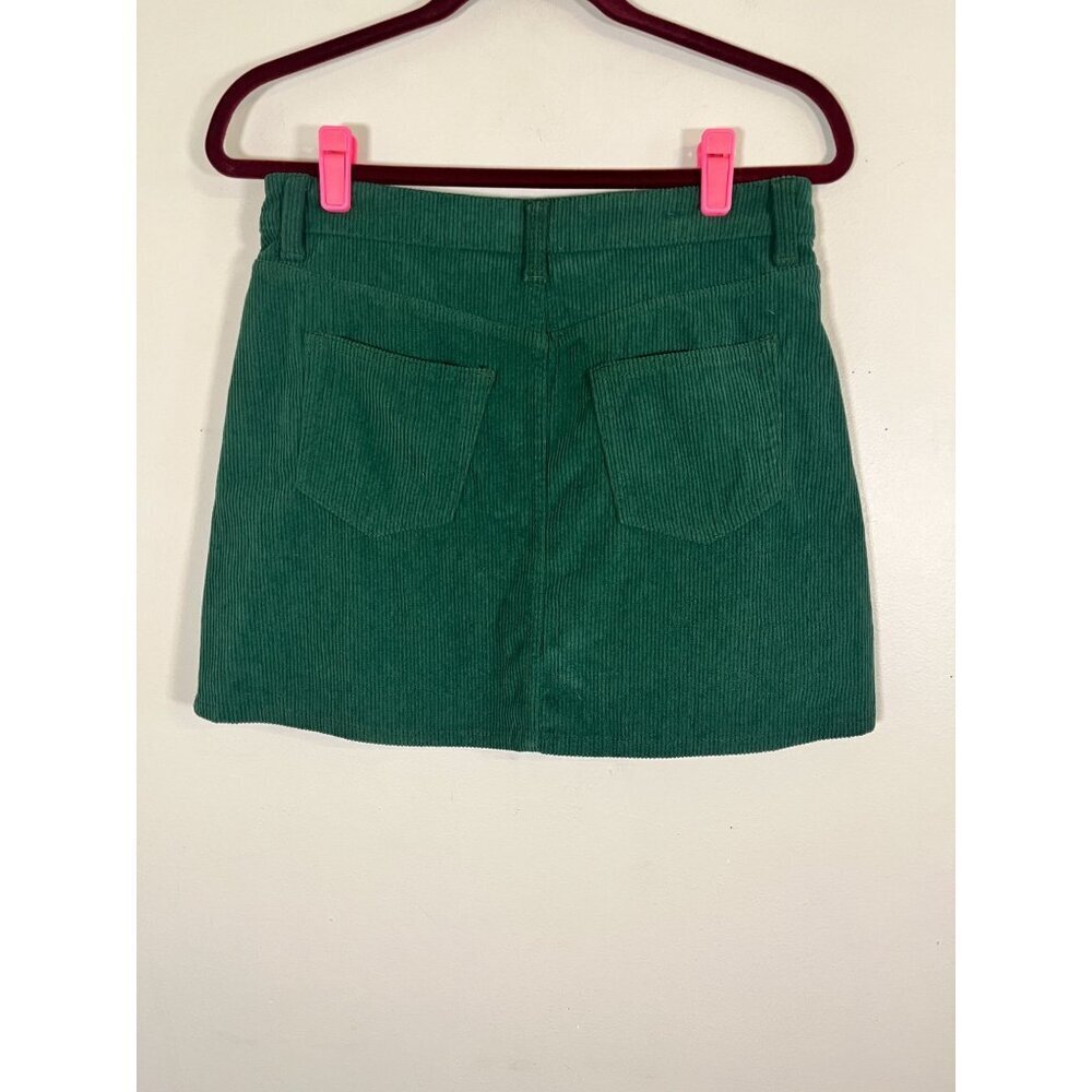 Retro Corduroy Skirt Green 7 Festive Holiday Classic Chic Preppy Y2K Grunge 80s - Picture 6 of 10